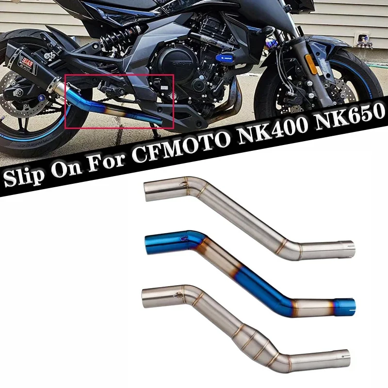 Slip On For CFMOTO NK400 NK650 NK 650 Elbow 51mm Motorcycle Exhaust Escape System Modified Muffler Middle Link Pipe Elbow