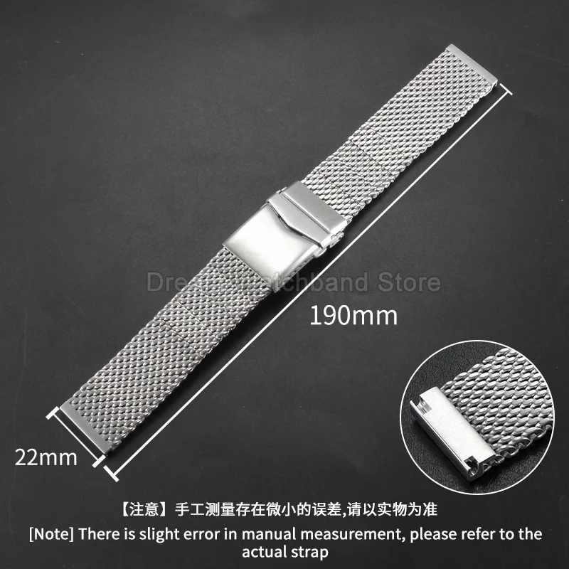 Silver Solid Steel Watch Accessories 22mm for Breitling Superocean Avenger Original Style Milanese Bracelet Steel Watchband view 2