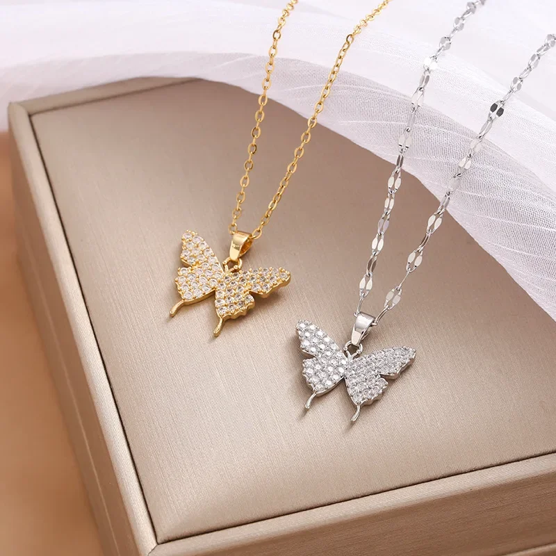 Легкий роскошный и нишевый дизайн подвески, ожерелье на ключицу холодного ветра с простым узлом-бабочкой