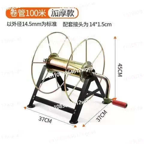 Heavy-Duty Metal Hose Reel Portable Garden Irrigation Systems Holder Hand Hose Trolleys Wash Pipe Storage Rack