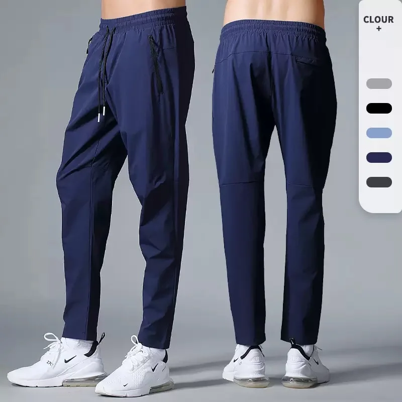 

Мужские брюки, повседневные спортивные брюки на молнии с завязками, водонепроницаемые прямые дышащие водонепроницаемые брюки для бега на открытом воздухе