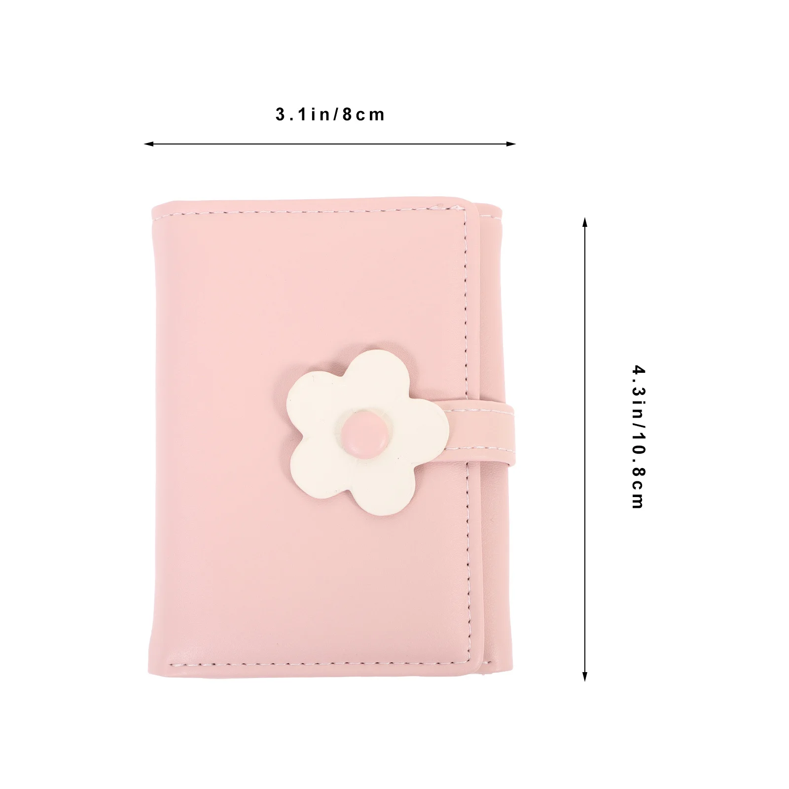 Cartera pequeña de PU con flores, tarjetero plegable, monedero para mujeres y niñas, cartera pequeña, tarjetero