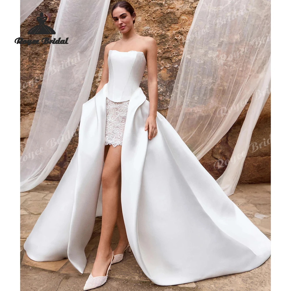 Elegant Sweetheart Lace A Line Wedding Dresses 2026 Detachable Bolero Customized Beach Bridal Gown Custom vestido de novia