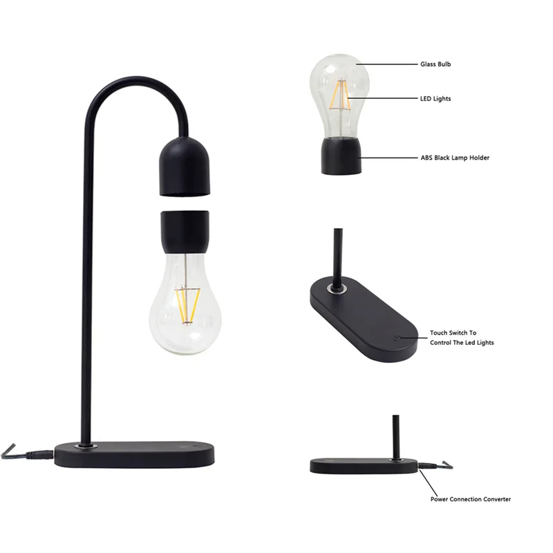 Imagem -06 - Magnetic Levitating Table Lamp Lâmpada Led Lâmpada de Cabeceira Quarto Night Light Desk Lamp Quarto de Casa