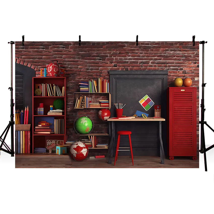 Mehofond Photography Background Welcome Back to School Brick Wall Classroom ABC Kids Birthday Party Decor Photo Backdrop Studio