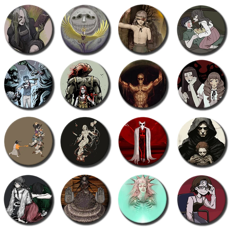 Cute Metal Badge T-The Fear And Hunger Soft Button Pin Decor Women Brooch Clothes Creative  Fashion Funny Lapel Pin Cartoon Hat