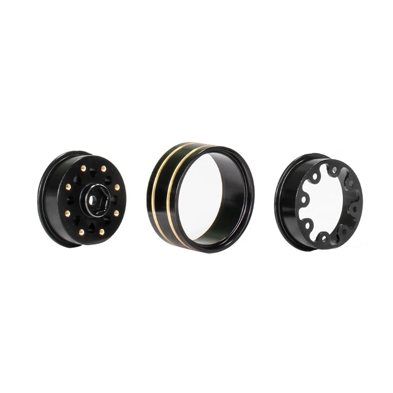 1Set Replacement Parts Suitable For Traxxas 1/18 TRX4M Land Rover 1.2-Inch Brass Black Gold Wheels 1/24 SCX24 FMS