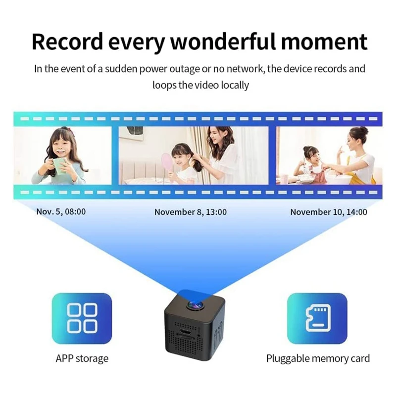 كاميرا داخلية للرؤية الليلية لمراقبة السيارات ، كاميرا صوت الحركة ، المنزل والمكتب ، واي فاي ، 1080P