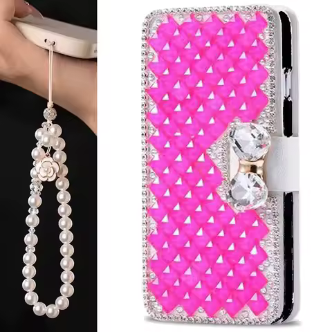 Wallet Card Leather Case For Samsung Galaxy S24 S23 S22 S21 S20 Ultra Plus Fe A54 A52 A73 A25 A14 A34 Diamond Protect Cover