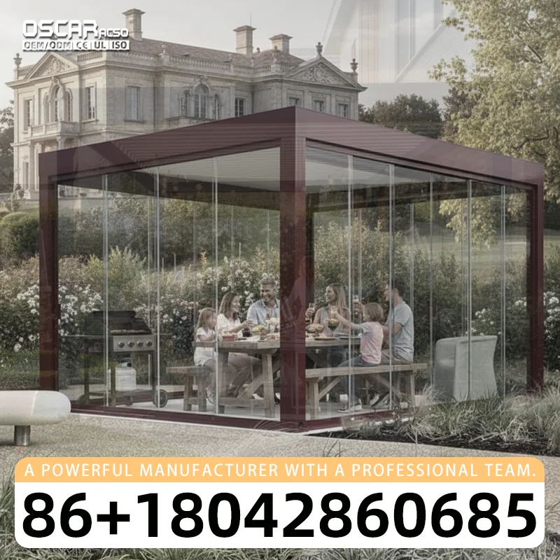 3x3 3x4 4x4 6x4 Modern Outdoor Bioclimatic Aluminum Louver Pergola with 5% off $2000 26% Reorder Rate pergola