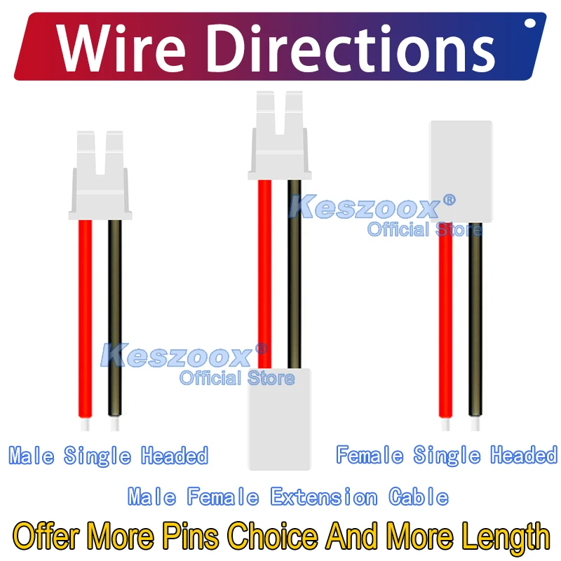 JST BH3.5mm Extension Silicone Wire Connector 2Pin Cable Crimp Terminals Block Jack Plug Connectors 22AWG Copper BHR3.5