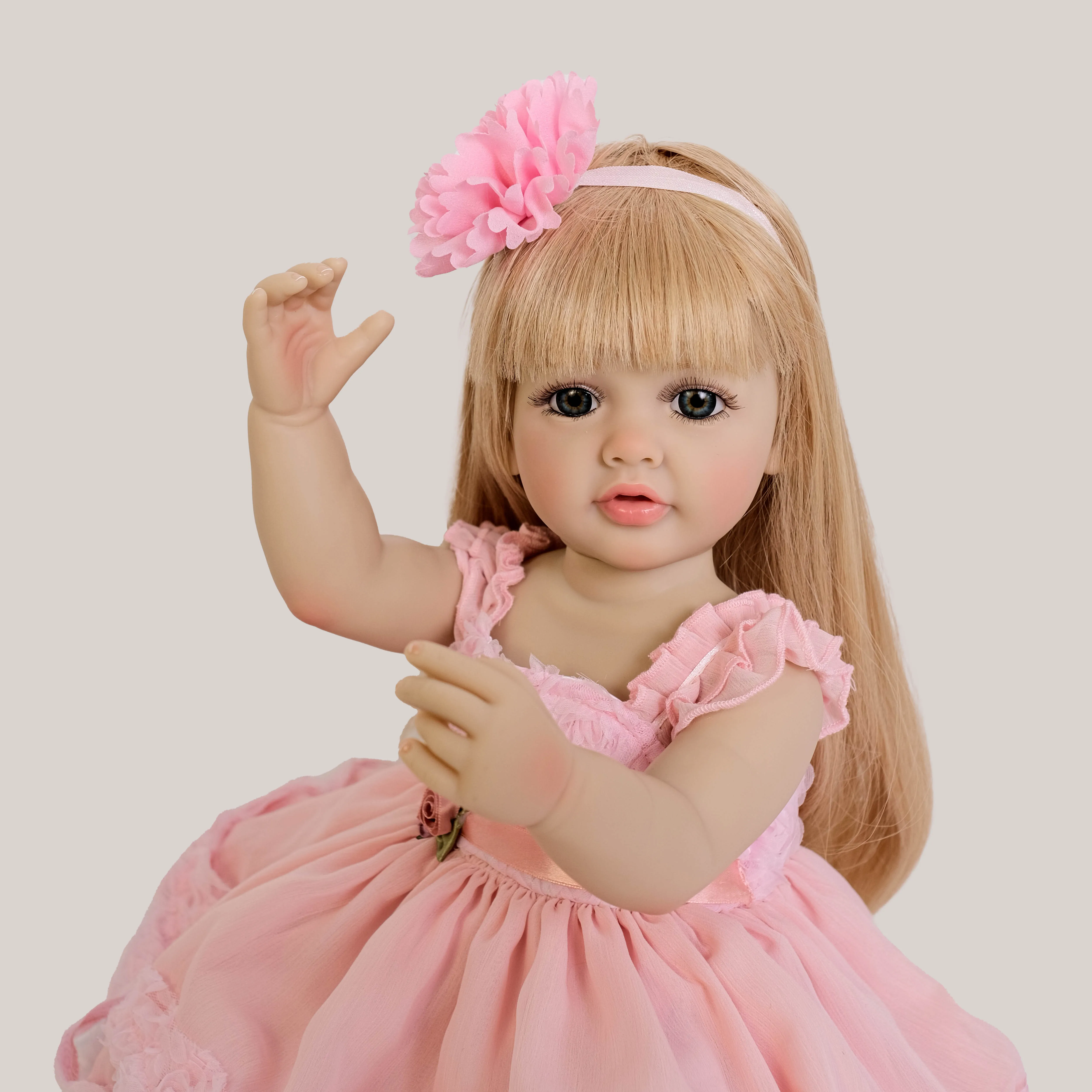 NPK 55CM full body Betty soft silicone vinyl Reborn Toddler Blond Hair Girl Princess lifelike Baby Doll Christmas Gift for Grils