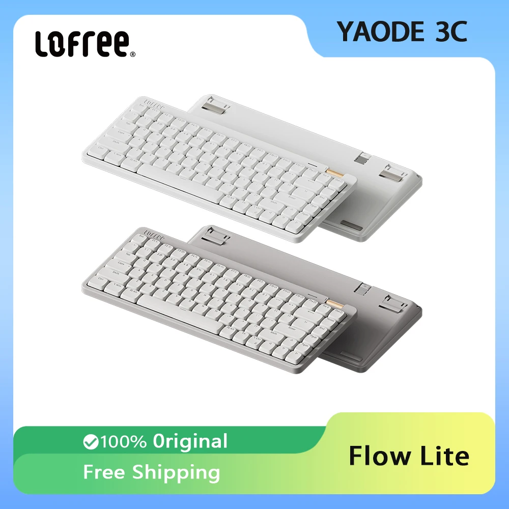 Lofree Flow Lite Low-Profile Mechanical Keyboard 2.4G Bluetooth Wired 3-mode Gasket Lighter Silenter POM Switch Hot Swap Office