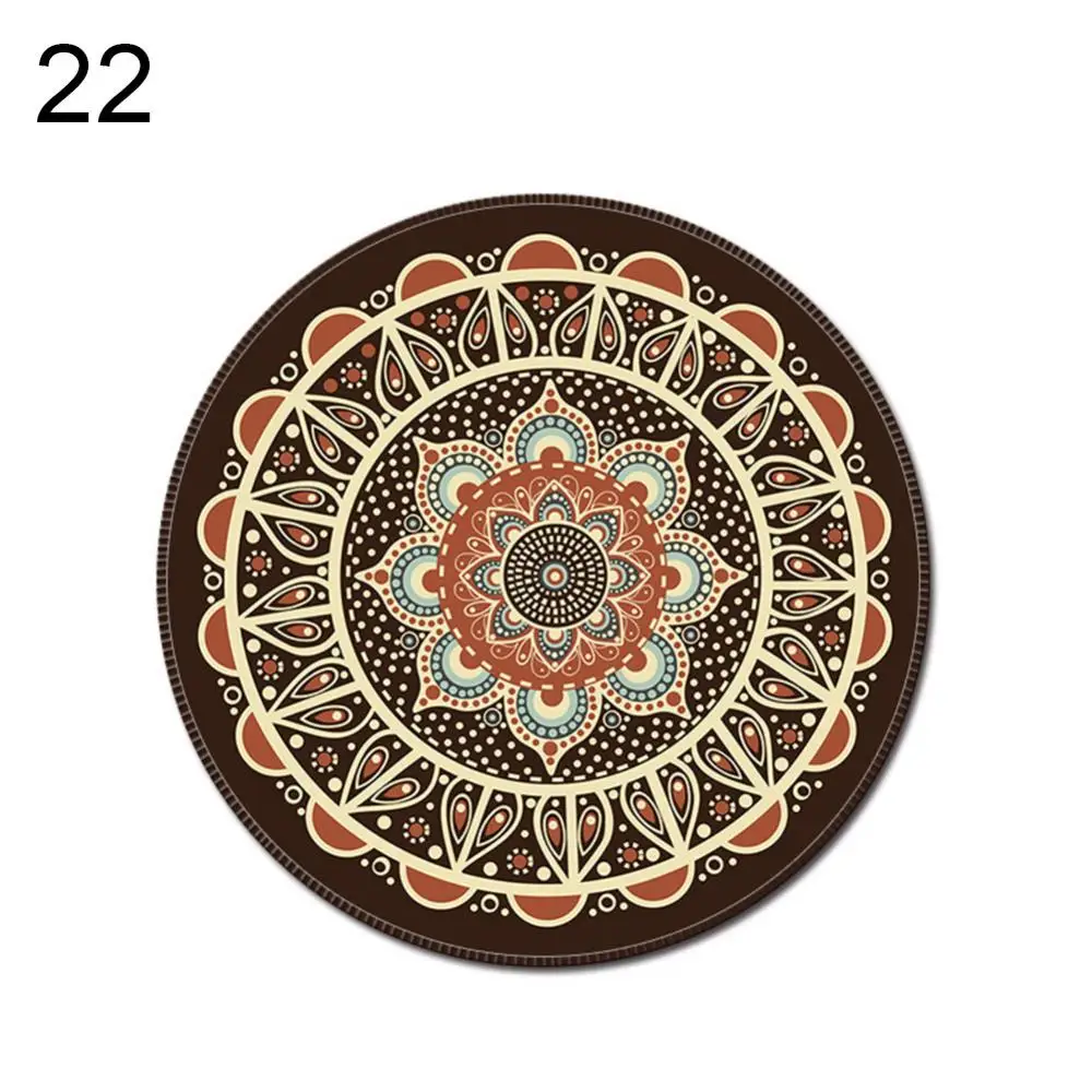 Vintage Bohemian Round Computer 3D Game Carpet Mouse Pad Mat Anti Slip Mousepad