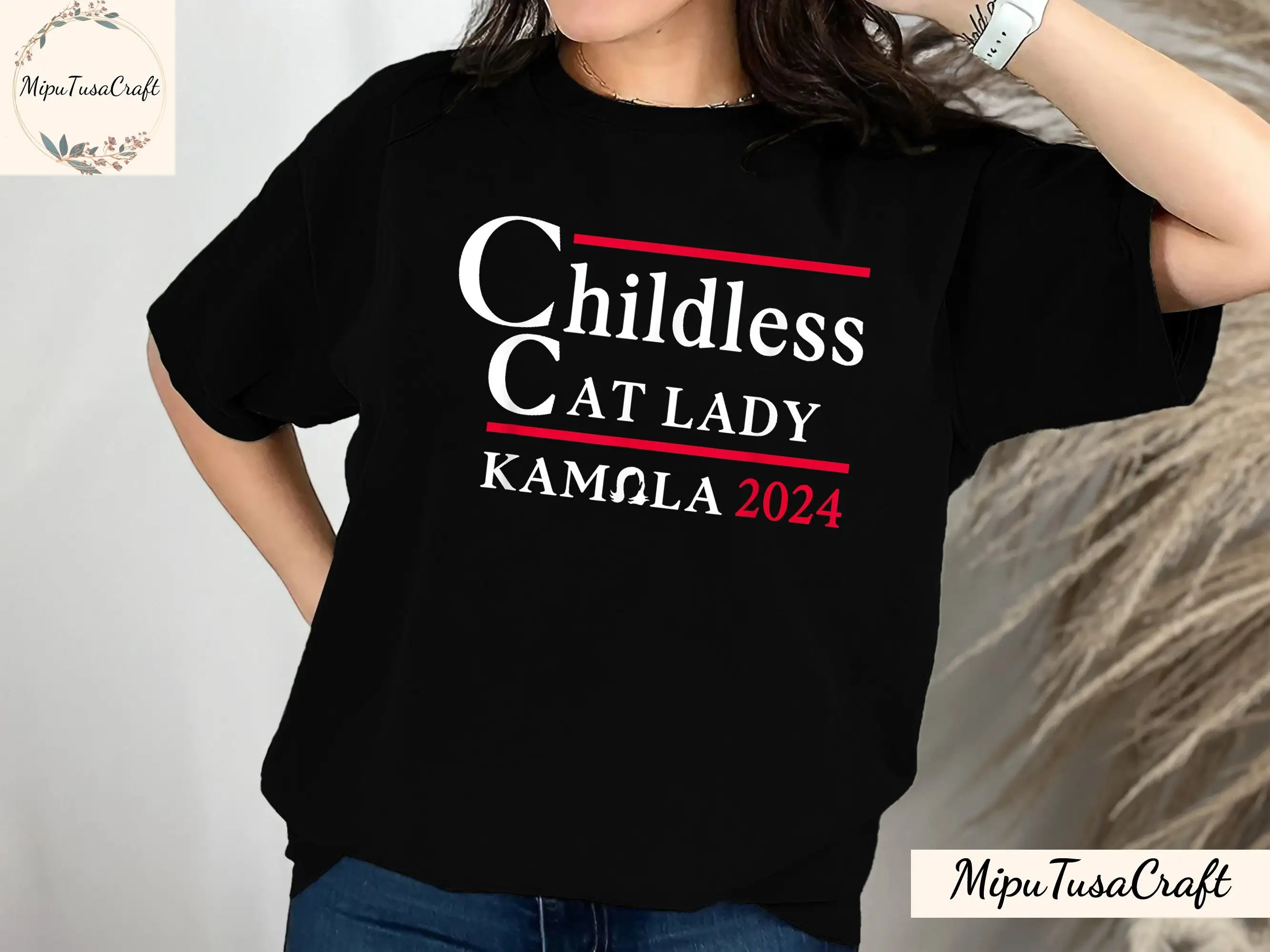 Kamala T Shirt Harris This Childless Cat Lady Is Voting 2024 Vote Democrat Presidential Election