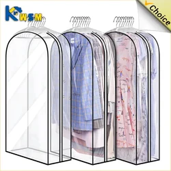 Clothes Dust Cover Storage Clothes Hanging Bag Household Transparent Waterproof Suit Cover Black Wraparound Washable Dust Cover