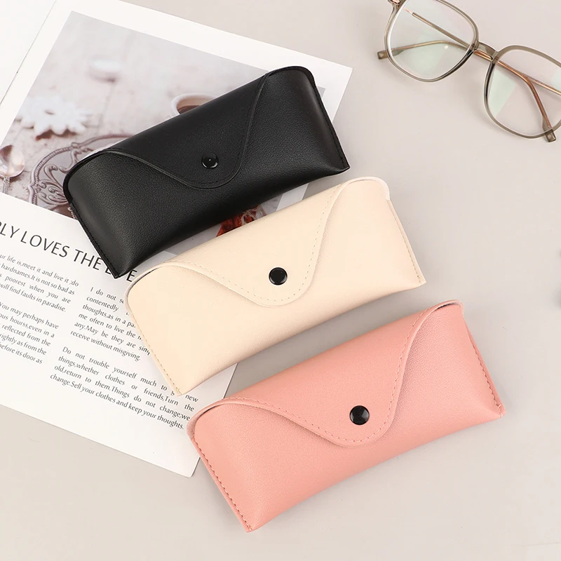 1Pc Durable Leather Glasses Case Sunglasses Solid Color Pouch Bag Eyewear Box Lightweight Convenient Protable