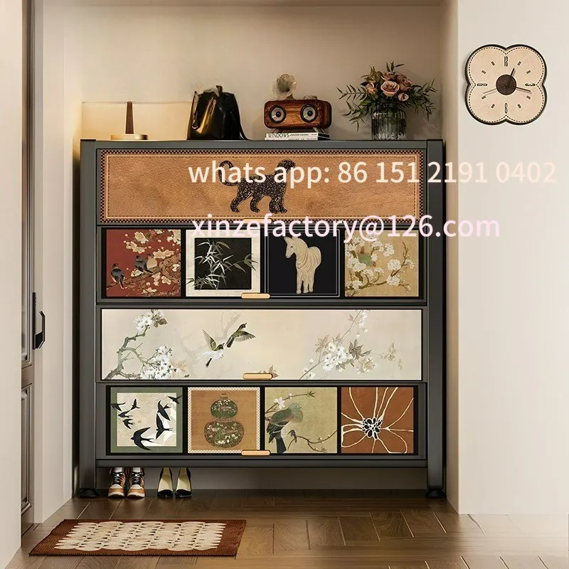 

Customizable steel medieval style shoe cabinet at the entrance to the door corridor entrance against the wall shoe rack locker