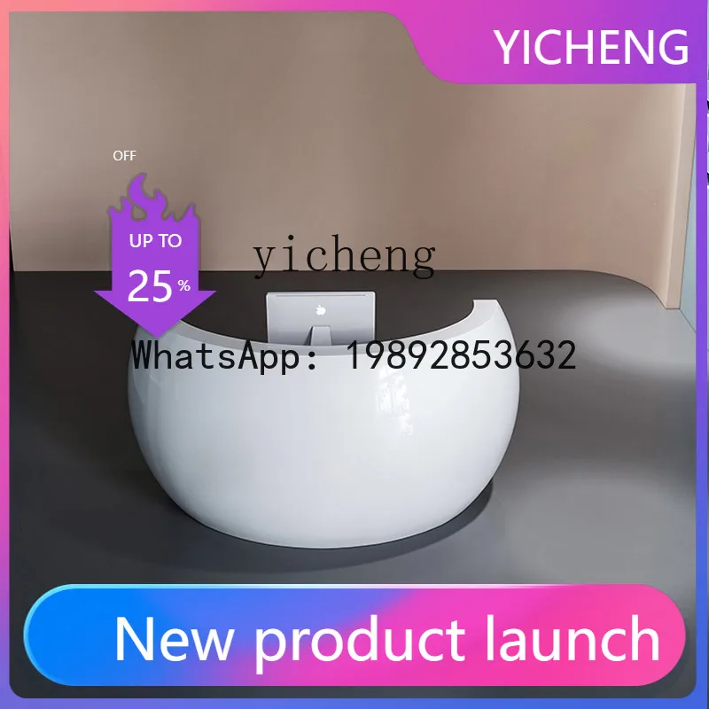

X2 special-shaped paint consultation front desk modern simple and fashionable curved reception cashier semi-circular bar