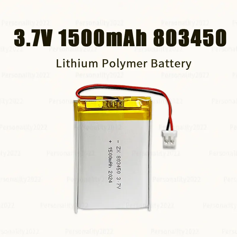 803450 Bateria litowa 1500 mAh 3,7 V Lipo polimerowe akumulatory Gniazdo Ph-2.0 do instrumentów do masażu Nawigator GPS