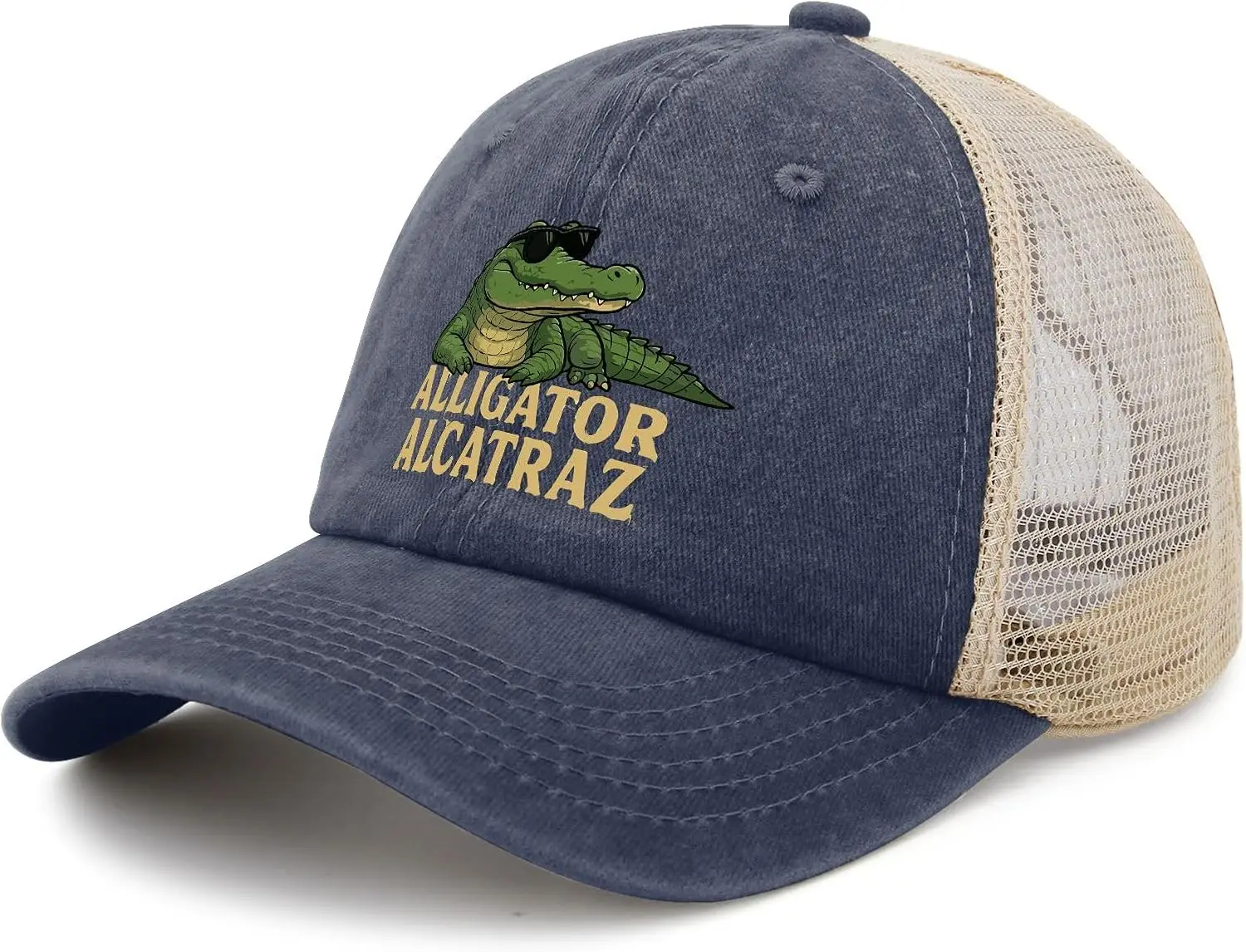 صنع في الولايات المتحدة فلوريدا Everglades Alligator Alcatraz Hat للرجال قبعات البيسبول العصرية قبعة الجري المغسولة
