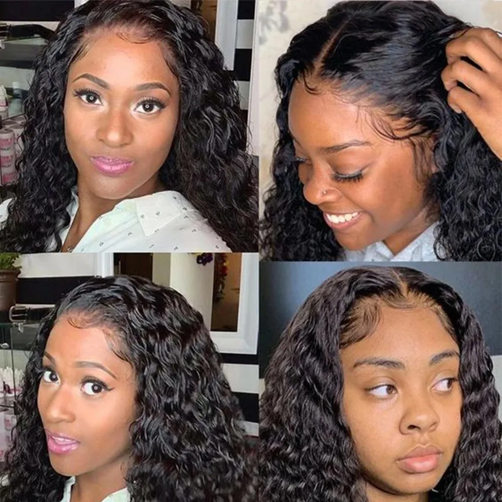 360 Lace Frontal Wigs Human Hair Deep Wave Wigs for Black Women HD Transparent Glueless Curly Lace Frontal Wigs Pre Plucked