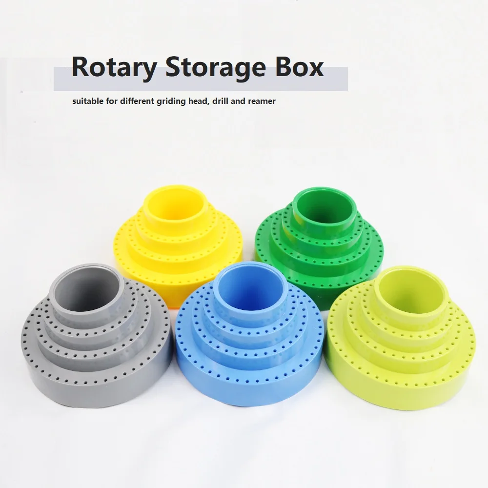 Professional Rotating Round Shape Drill Bit Storage , 360° Rotary Jewelry Storage Box Accessories Base Tool Organizer DIY Tool