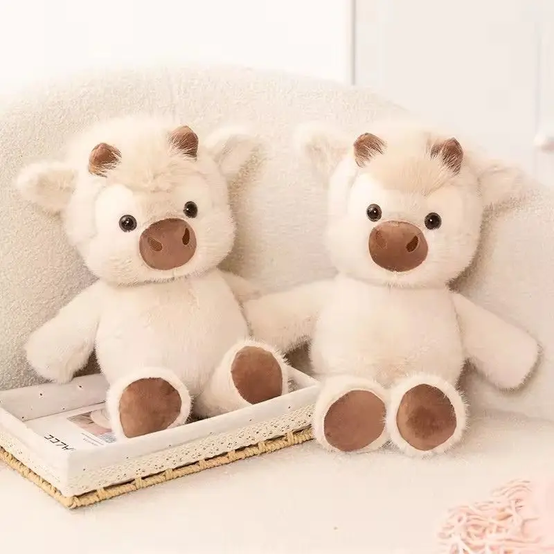 Adorable Highland Cattle Plush Toy - Huggable Running Cow Stuffed Animal Made with Premium Soft Fabric, Soothing CompanionX