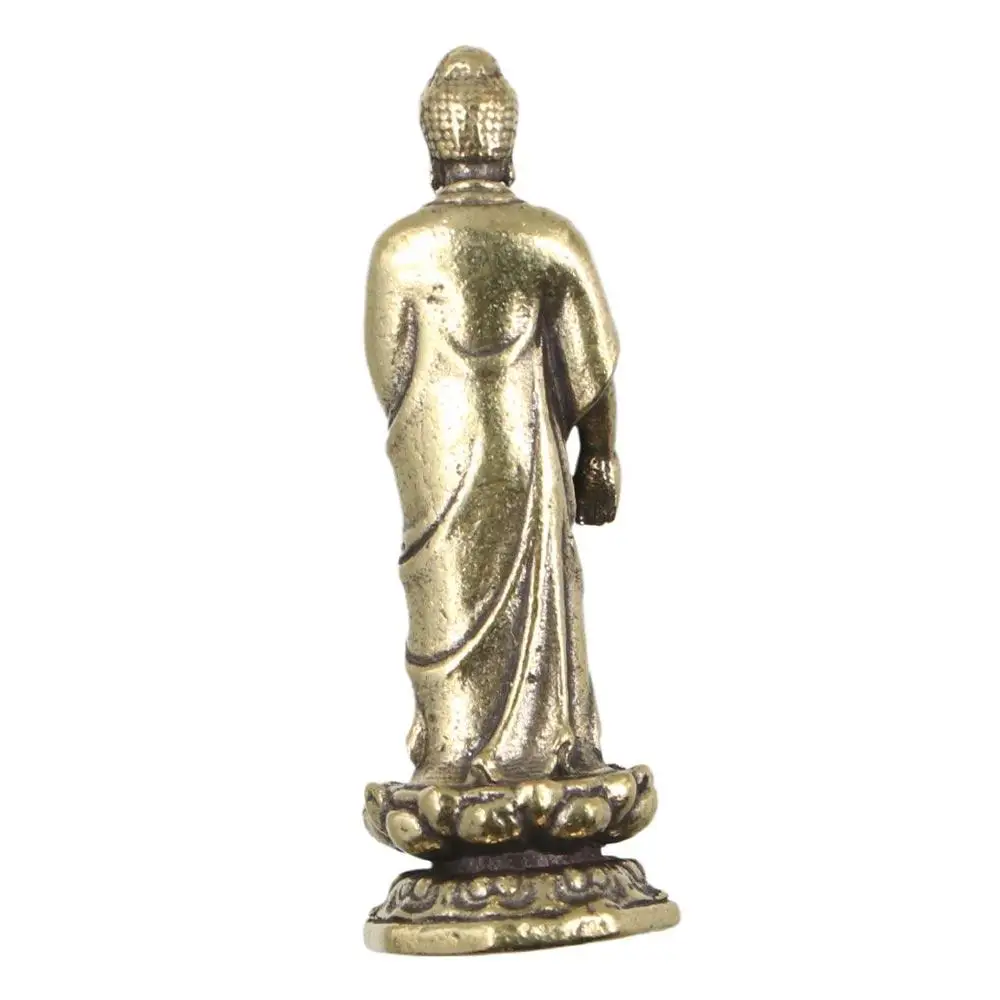 Creative Pure Brass Lotus Guanyin Statue Lotus Guanyin Retro Tathagata Buddha Statue Tathagata Brass Buddha Sculpture Home Decor