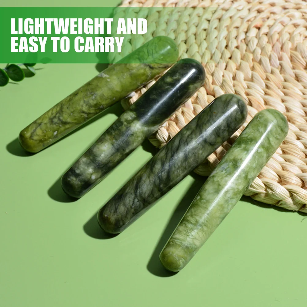 

Jade Acupoint Massager Stick Polished Ergonomic Design Portable Body Relax Tool Gua Sha Jade for Pain Relief Fatigue
