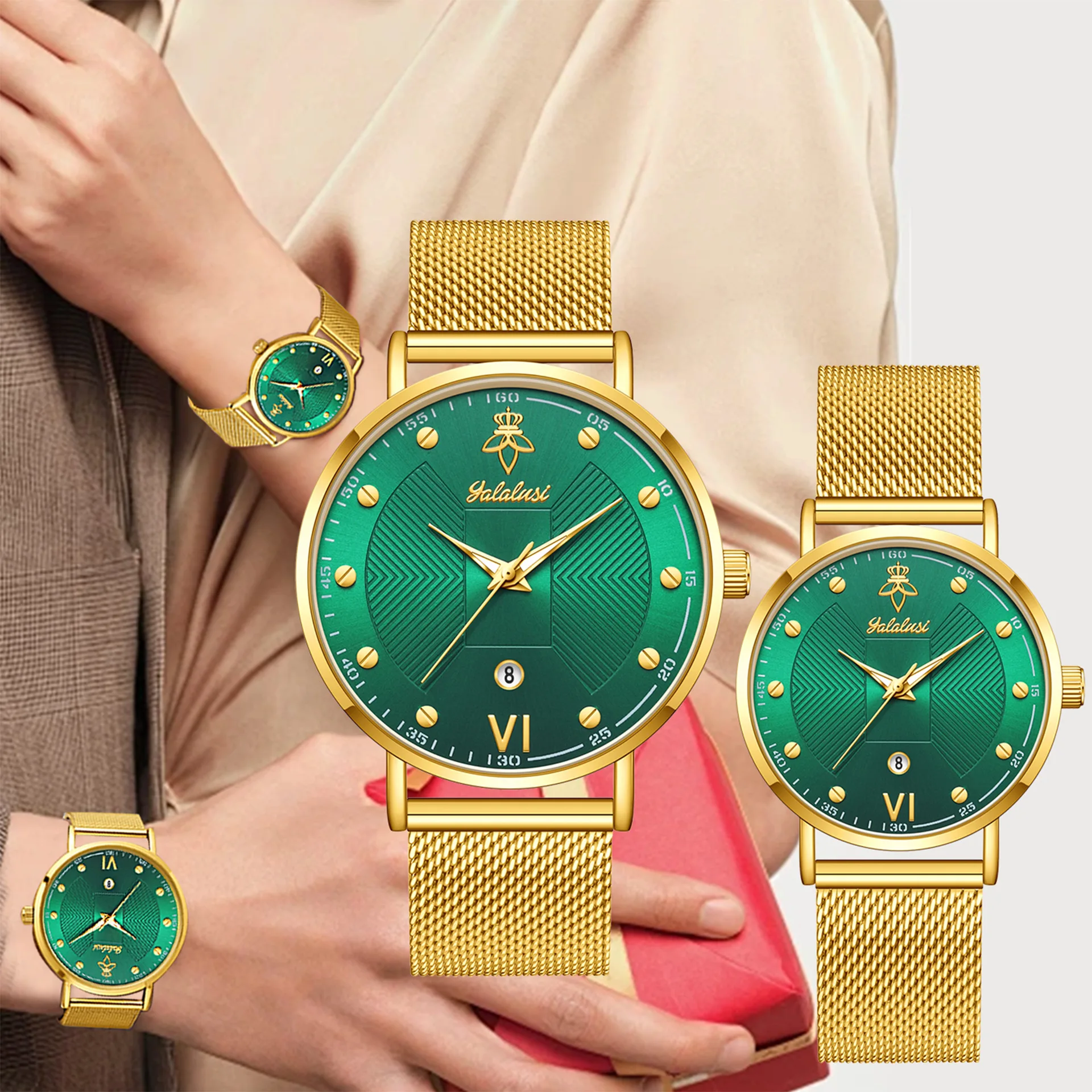 Luxurious DW Wire Mesh Women's Expression Couple Watch Calendar Quartz Watch Luxury Casual Women's Watch