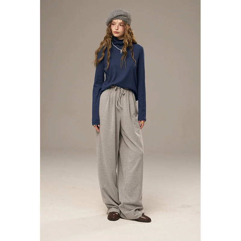 ELFSACK 2025 الشتاء الوافدين الجدد الصلبة الياقة المدورة طويلة الأكمام سترة متماسكة للمرأة #4