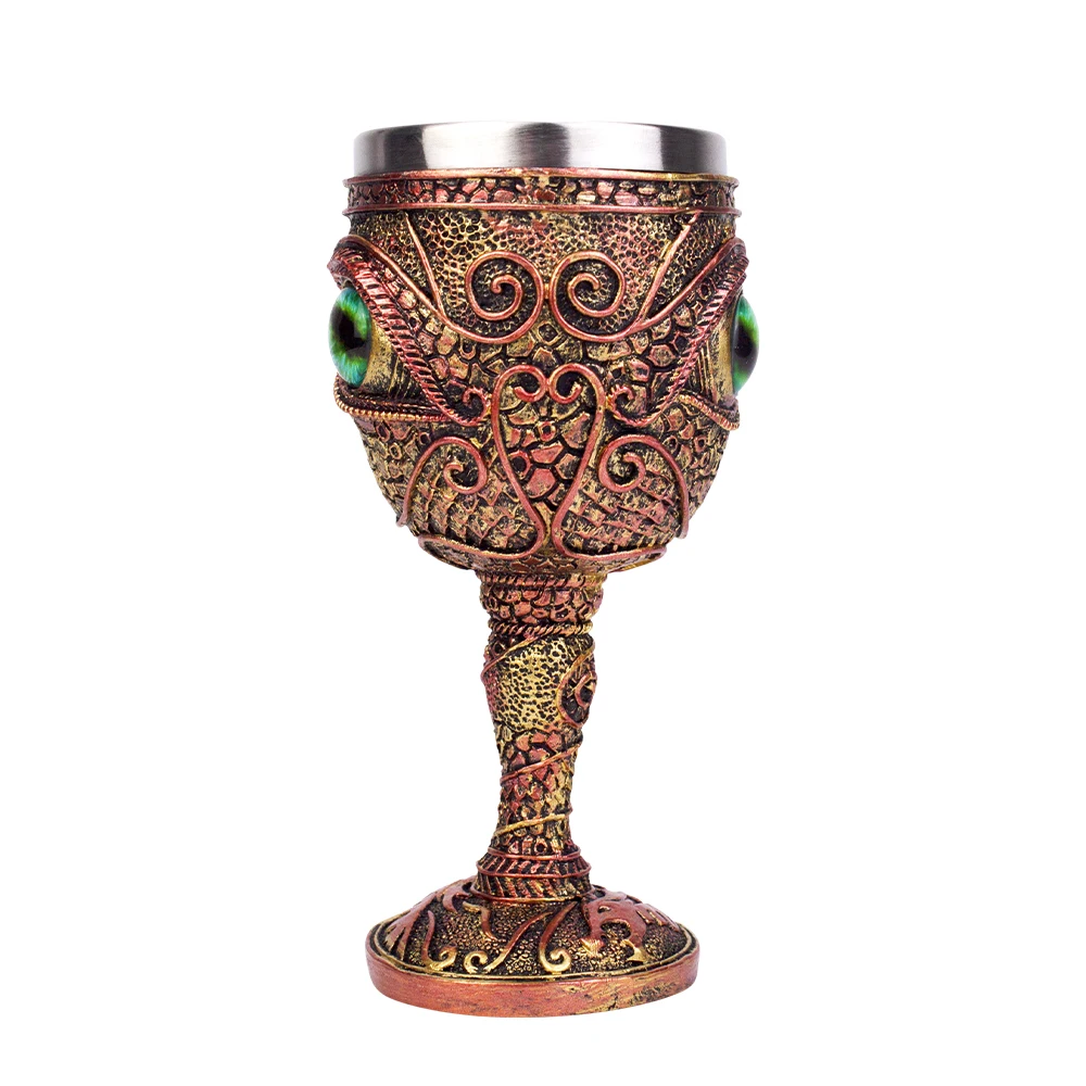 عين التنين كأس الفولاذ المقاوم للصدأ والراتنج كأس للنبيذ أفضل صديق ديرثداي الهدايا بار درينكوير الخيال السبورة #6