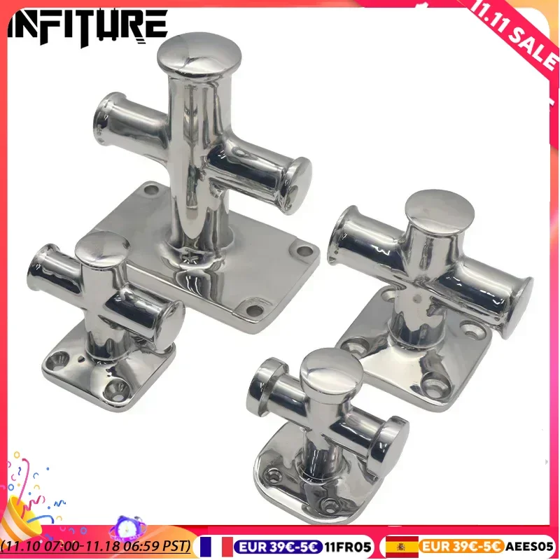 New Marine Single Cross Bollard Mooring Cross Bitt Cleat 316 Stainless Steel Deck Hardware Accessories for Boat Yacht Speedboat