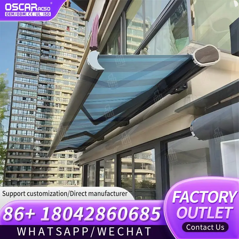

Wholesale Outdoor Easy Install Retractable Drop Arm Electric Swing Arm Awning for Coffee Shops Patios Gardens Retractable Awning