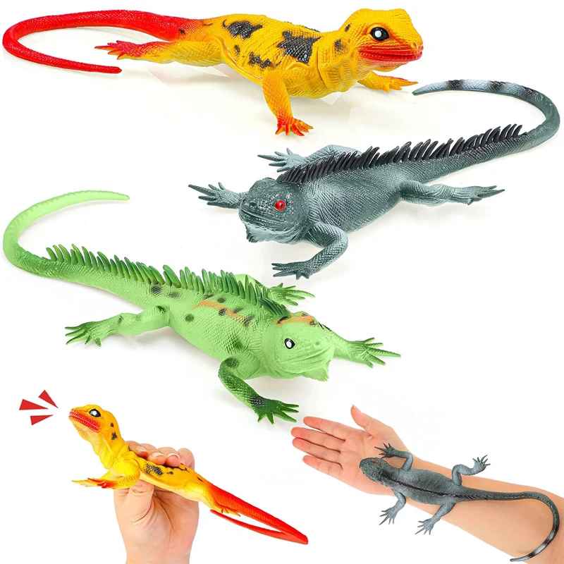 Simulation Lizard Funny Make a Sound Realistic Animal Figures Toys Reptile Party Favors Scary Prank Props Surprise Gifts
