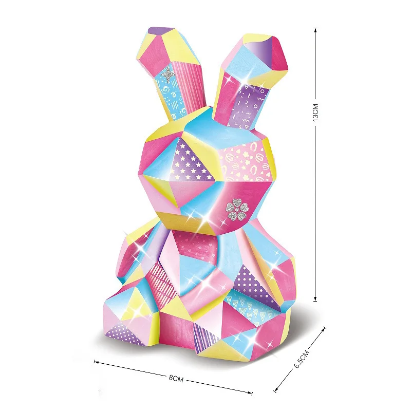 DIY Hand-painted Animal Diamond Art Led Light Cartoon Painting Lamp w/ Paint Pen and Battery Night Light Graffiti Toy for Kids