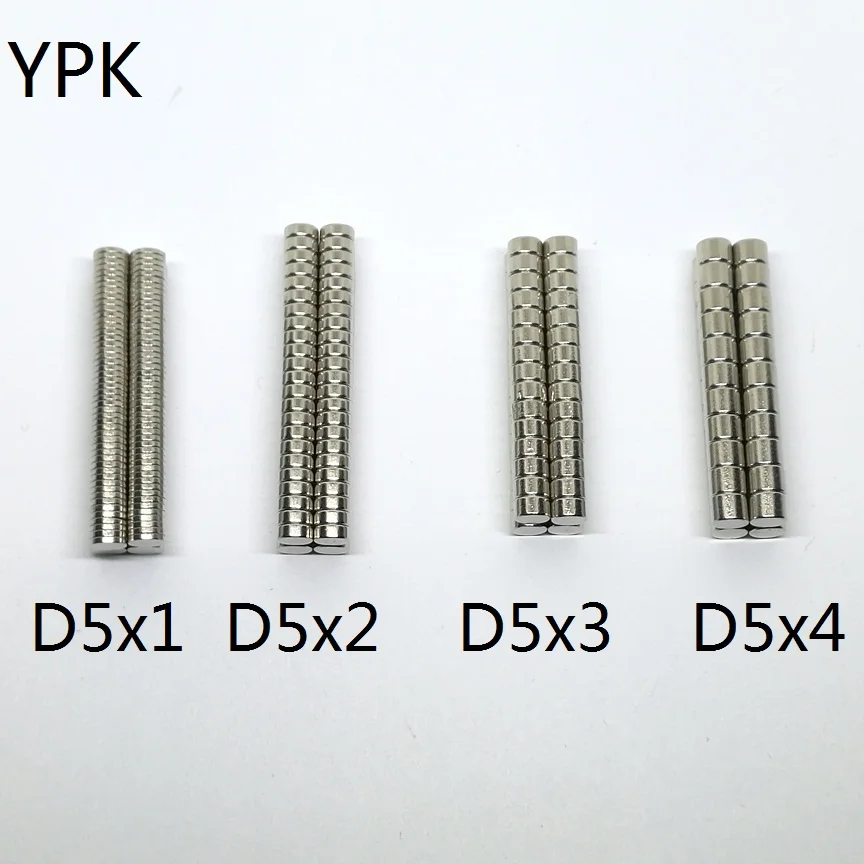 500PCS/LOT Disc NdFeB Magnet 5*1 5*2 5*3 5*4 Strong N35 Round Speaker Permanent Neodymium Magnets 5x1 5x2 5x3 5x4