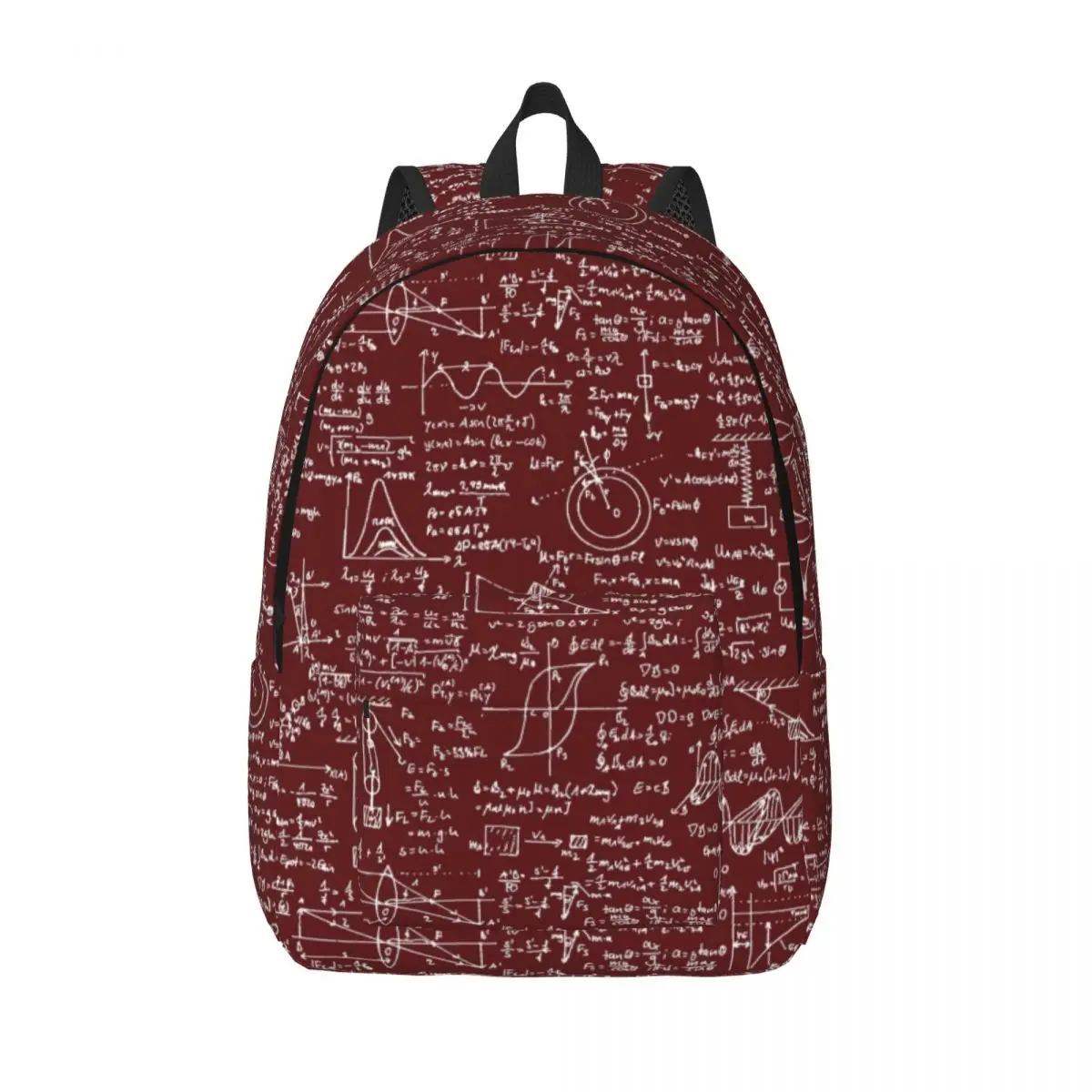 

Physics Equations Burgundy Canvas Backpack Water Resistant College School Math Science Teacher Geometric Bag Printing Bookbag