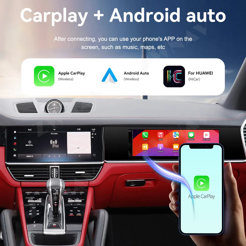 Copilot Display HD Touch Screen For Porsche Cayenne 2018-2022 Android 14 Car GPS Navigation Carplay Car Multimedia Player