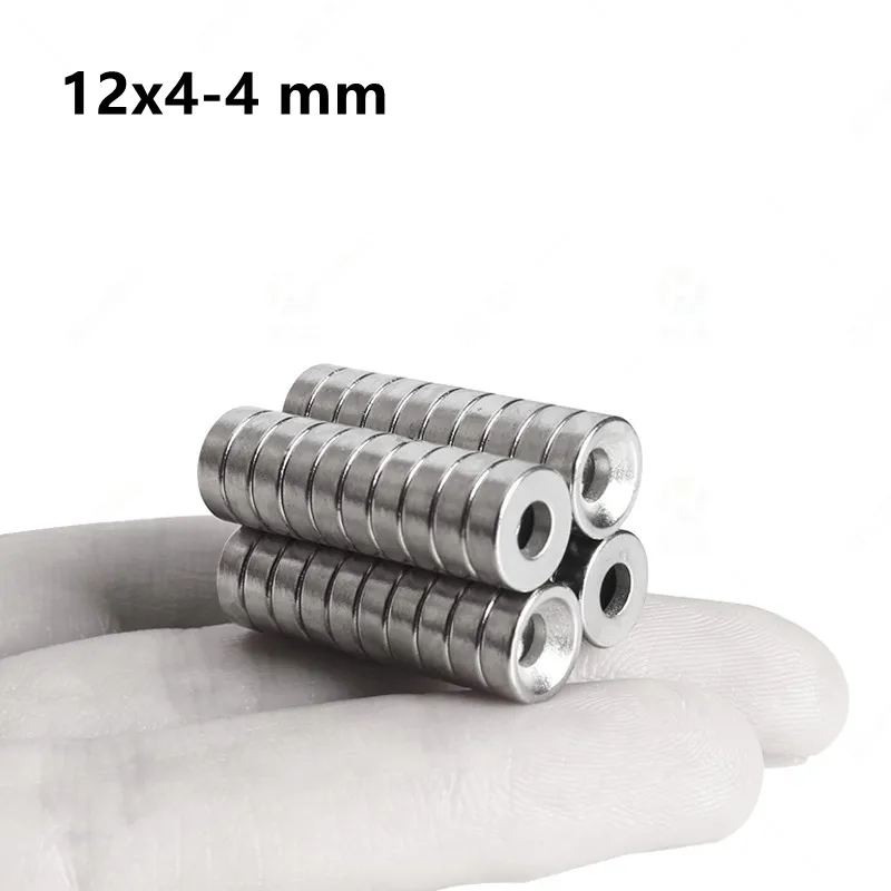 

10~100PCS 12x4-4 N35 Powerful Magnetic 12*4 mm Hole 4mm Countersunk Neodymium Magnet Permanent NdFeB Magnets 12x4-4mm 12*4-4 mm