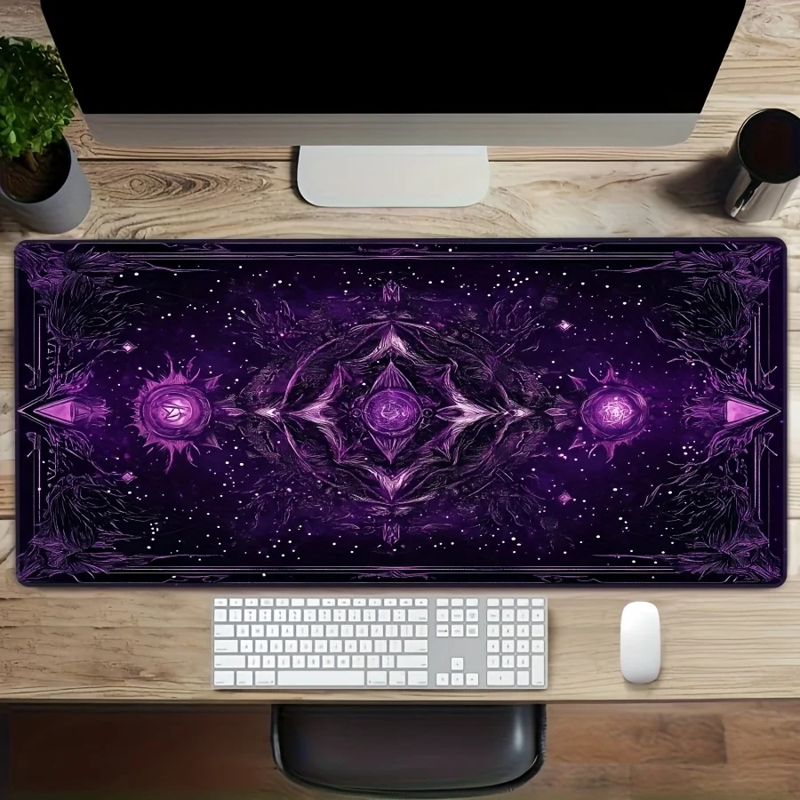 Mystical Purple Galaxy Extended Desk Mat Non-Slip Rubber Base Gaming Mouse Pad