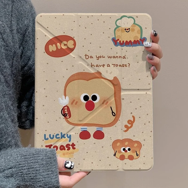 Cartoon Cute Toast Tablet Case for 2024 New iPad Air 11