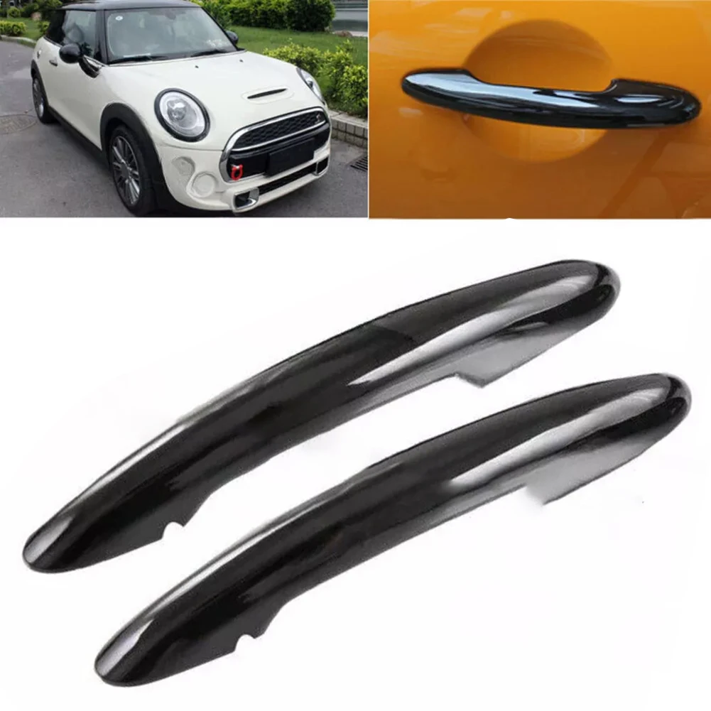 Dress up your For MINI For Cooper with these glossy black door handles cover trims designed without any gaps or holes