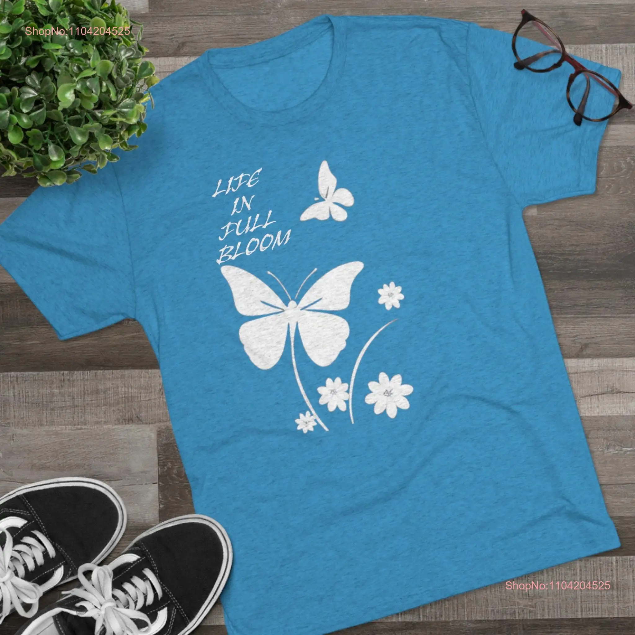 Floral T Shirt Gradening Tri Blend Crew long or short sleeves