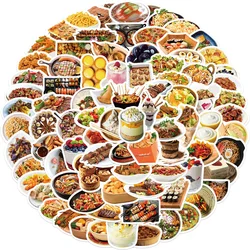 10/30/50PCS Cartoon Chinese Food Snack Graffiti Creative Sticker Desk Guitar Computer Refrigerator  Waterproof Sticker Wholesale