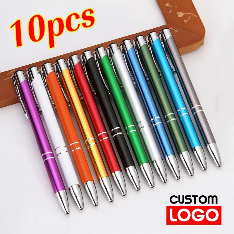 

10pcs/Lot Advertising Gift Pen Creative Gift Gel Pen Business Metal Ballpoint Pen Custom Logo Lettering Name Wholesale