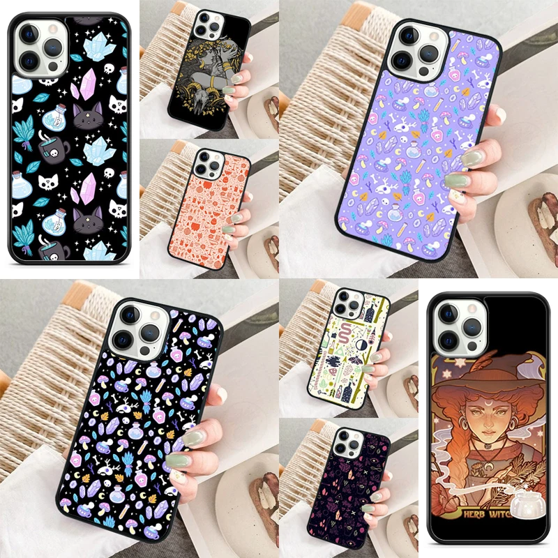 Witchy Collection Magic Phone Case For iPhone 16 15 14 11 12 13 mini Pro  XR XS MAX Plus coque Cover Shell