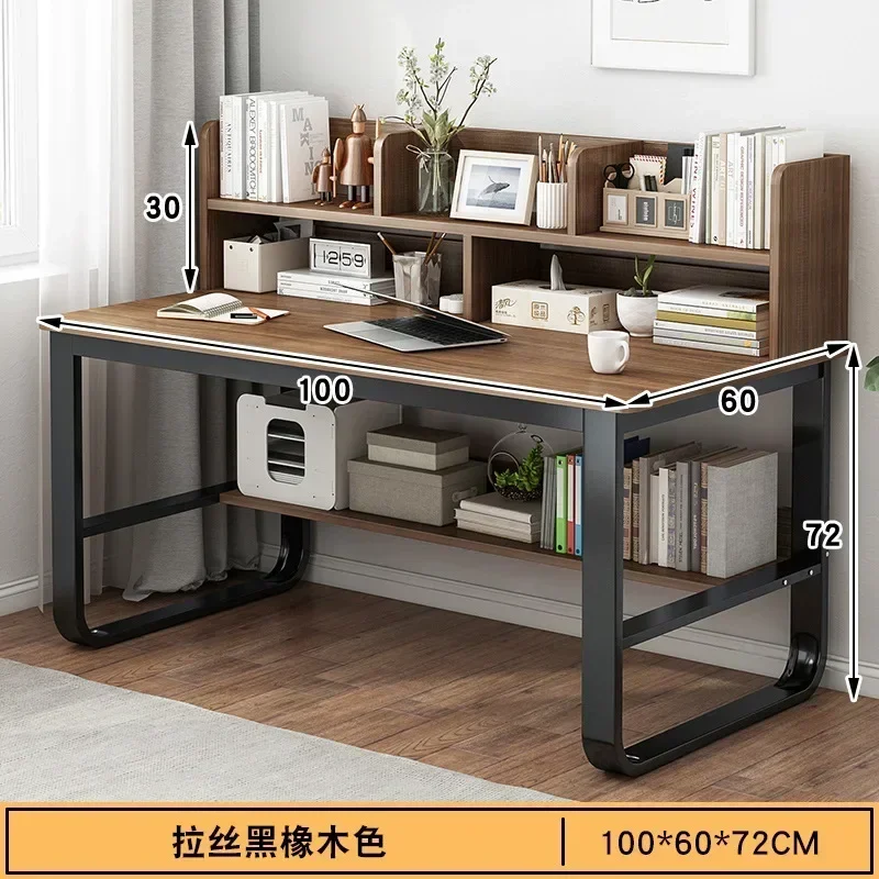 100/120/140cm Minimalism Bookshelf Writing Desk Office Computer Desks Table With Storage