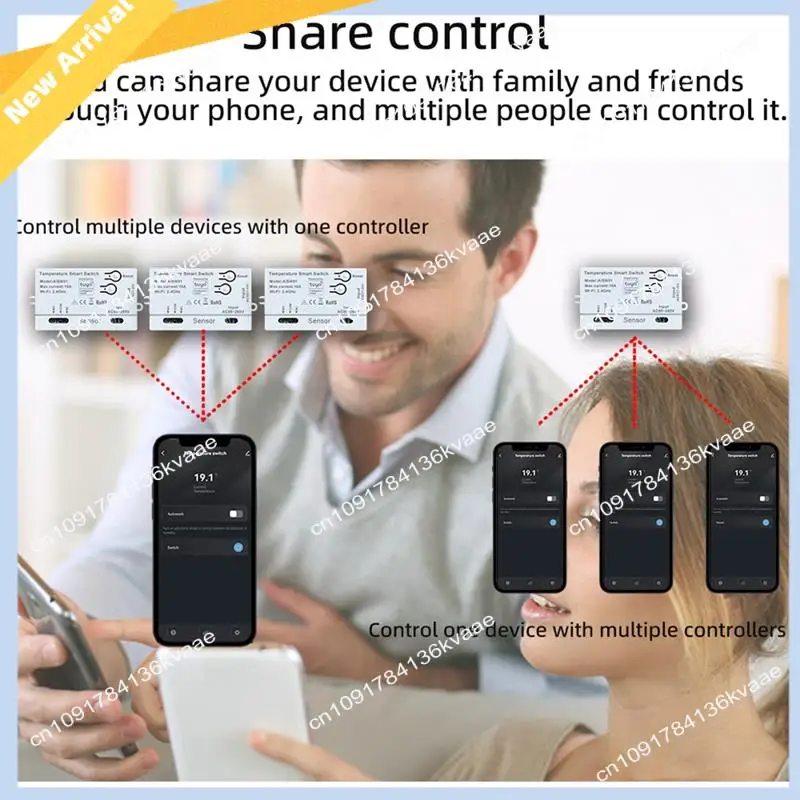 

M01K Tuya 2,4 ГГц Wi-Fi умный датчик, переключатель температуры с датчиком 1 м для бесшовного управления